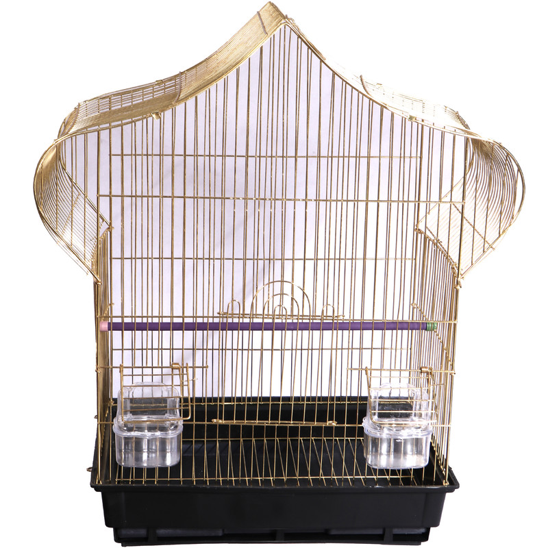 قفس پرندگان مدل قابدار بزرگ قلبی طلایی درجه ۱