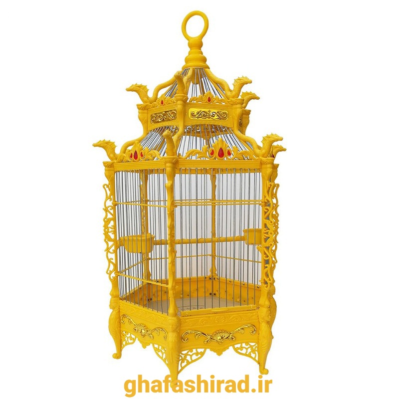 قفس پرندگان مدل سلطنتی زرد